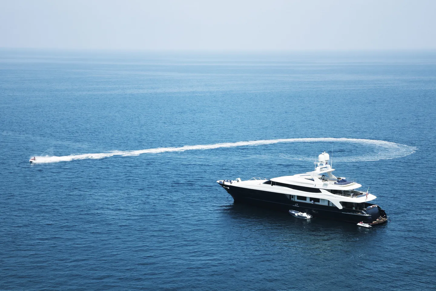 A yacht on open water